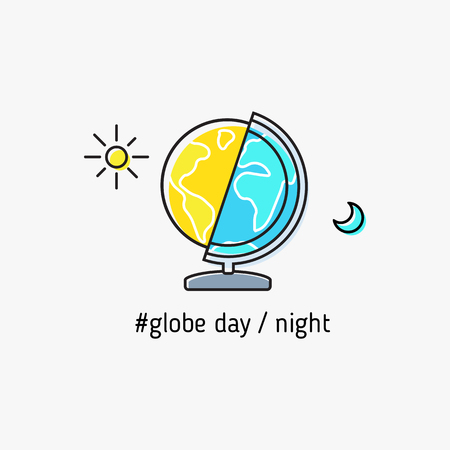 day night on our planet on the globeのイラスト素材