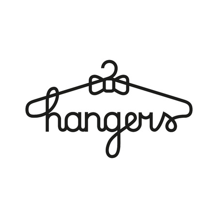 Hanger lettering, the inscription in the form of hangers.のイラスト素材
