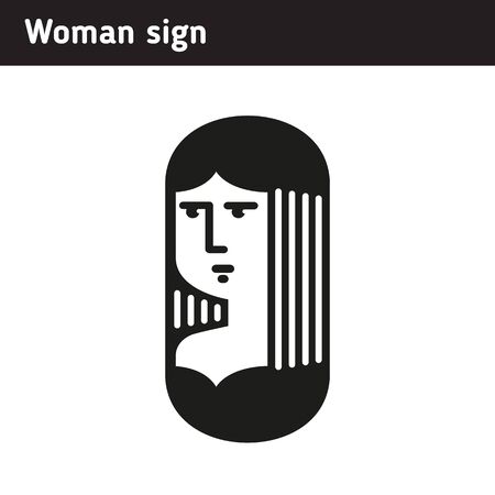 Sign woman in modern styleのイラスト素材