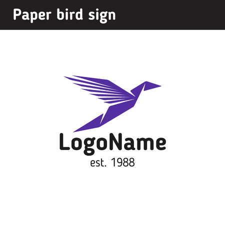 Template logo in the form of paper birds, is universal for any sphereのイラスト素材