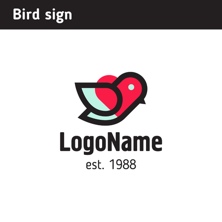 Bird and heart logo, medicine or charity, loveのイラスト素材