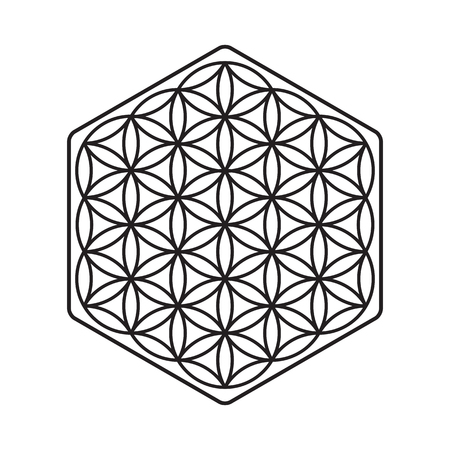 Icon of a flower of life, a pattern of circlesのイラスト素材