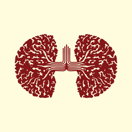 Sign trees in the form of lungs, the theme of medicine and ecologyのイラスト素材
