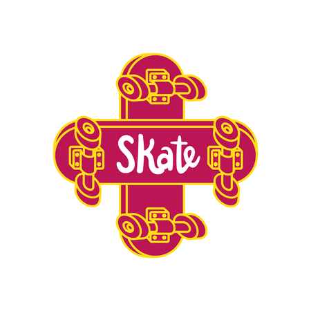 Skateboarding sticker, bright modern signのイラスト素材