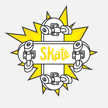 Skateboarding sticker, bright modern sign.のイラスト素材