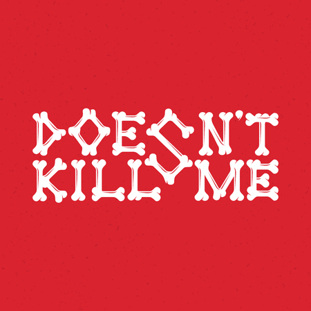 Lettering doesn't kill me, letters of bones on a red backgroundのイラスト素材