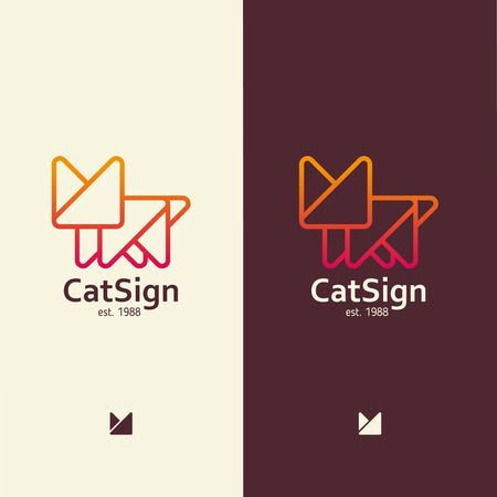 Modern sign in the form of a cat, for any activity with petsのイラスト素材