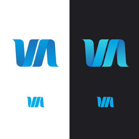 Abstract sign for the company, blue wavesのイラスト素材