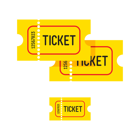 Yellow tickets on a white backgroundのイラスト素材