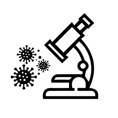 Microscope corona virus research icon illustrationのイラスト素材