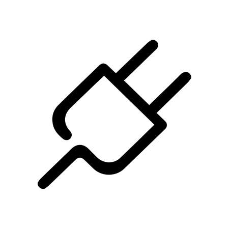 Plug Icon. uk electric plug icon. Illustration style is flat iconic black symbol on a white background. NEWのイラスト素材