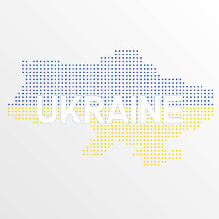 Abstract Mosaic flag of Ukraine - Illustration, Grunge mosaic vector. Text UKRAINEのイラスト素材