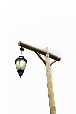 beautiful street lamp standing on the streetの写真素材