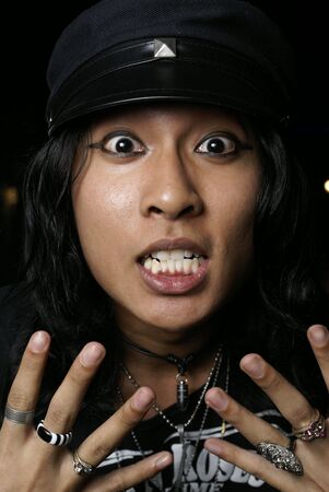 Asian rock portraitの写真素材