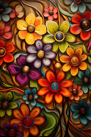 abstract colorful floral background, computer generated illustrationの素材