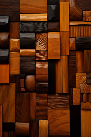 Wooden tile pattern texture background for interior or exterior design and decorationの素材