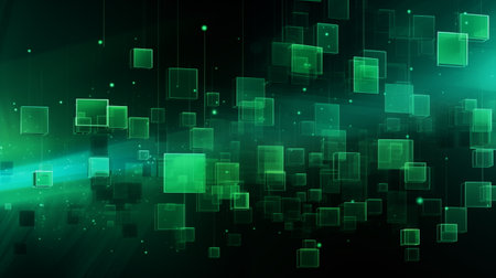 Abstract green square technology background. Vector Illustration for your design.の素材