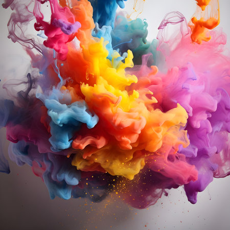 Colorful ink in water on white background. Abstract background for designの素材