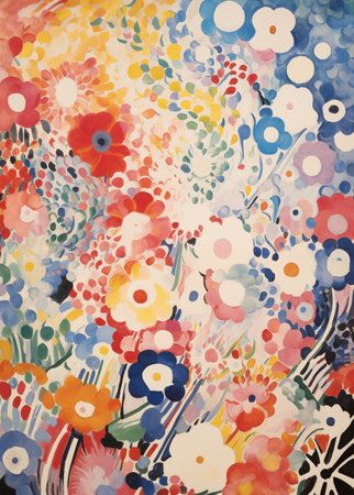 Abstract watercolor floral background. Colorful flowers. Hand drawn illustration.の素材