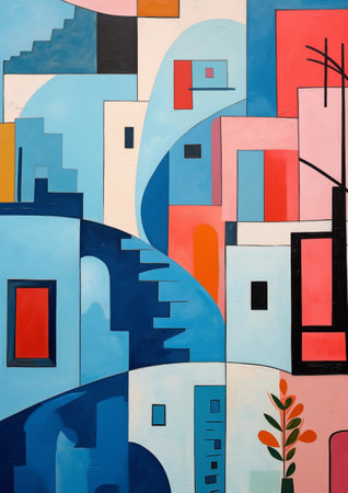 Colorful abstract background painted on the walls of the building. Fragment.の素材