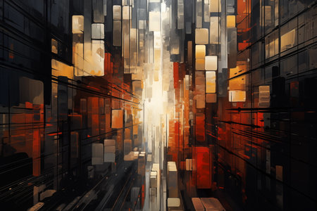 Abstract architecture background. 3d rendering, 3d illustration. Computer digital drawing.の素材