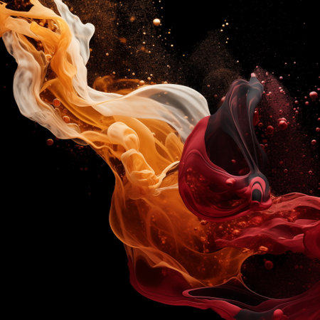 abstract orange and red smoke on black background. 3d renderingの素材