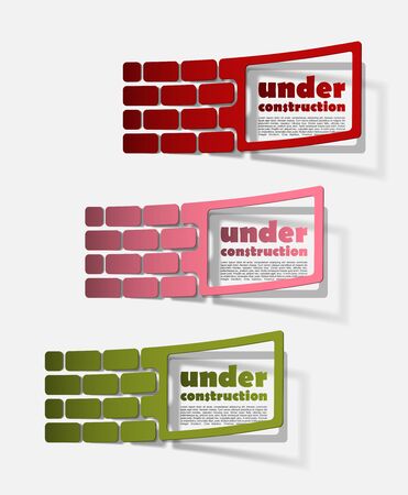 collection sign warning in the form of stickersのイラスト素材