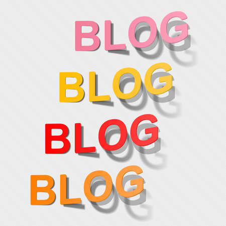 the word blog in the form of a stickerのイラスト素材