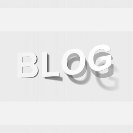 the word blog in the form of a stickerのイラスト素材