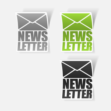 latest news, realistic stickerのイラスト素材
