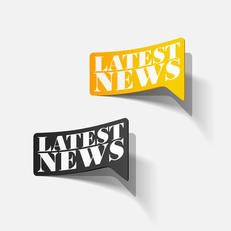 latest news, realistic stickerのイラスト素材