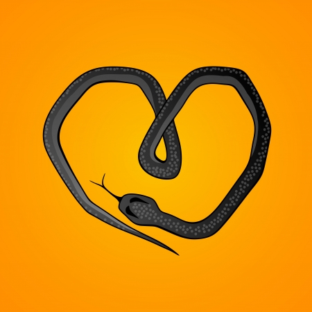 snake in the form of a heartのイラスト素材