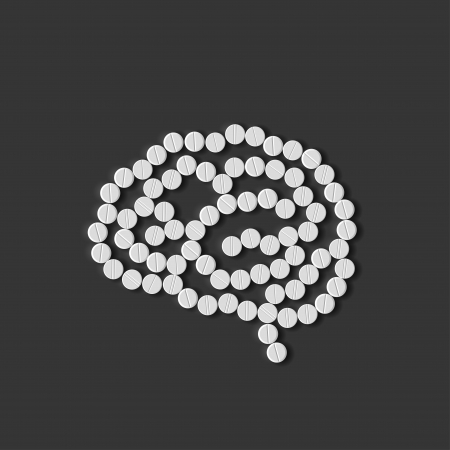 symbol of brain pillsのイラスト素材