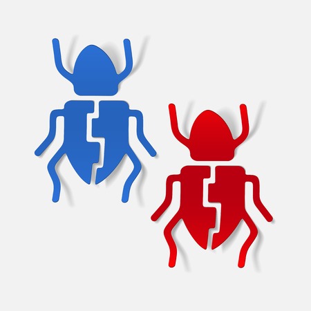 realistic design element: beetleのイラスト素材