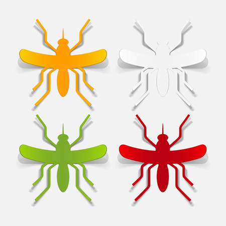 realistic design element: mosquitoのイラスト素材