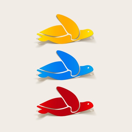 realistic design element: sea ??turtleのイラスト素材