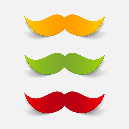 realistic design element: mustacheのイラスト素材