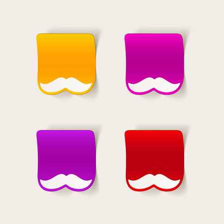 realistic design element: mustacheのイラスト素材