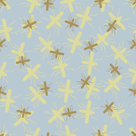 seamless background: mosquito. Vector Illustration Design Patternのイラスト素材