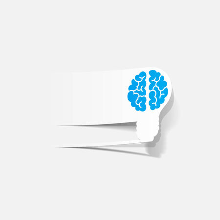 realistic design element: brain lamp. Vector Illustrationのイラスト素材