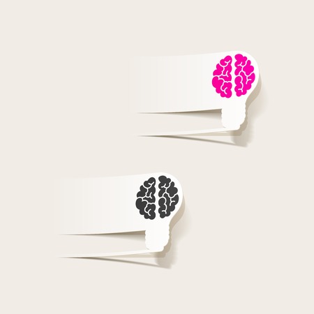 realistic design element: brain lamp. Vector Illustrationのイラスト素材