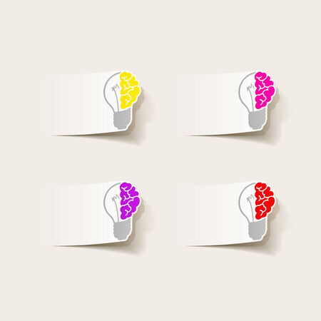 realistic design element: brain lamp. Vector Illustrationのイラスト素材