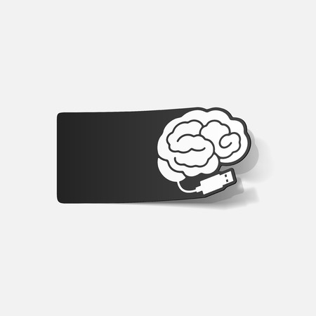 realistic design element: brain-usb, plug. Vector Illustrationのイラスト素材