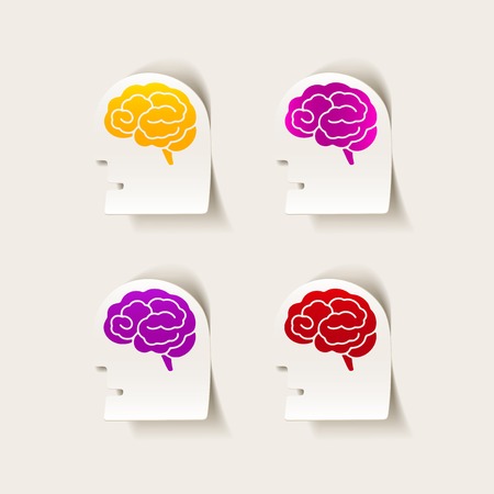 realistic design element: head face brain. Vector Illustrationのイラスト素材