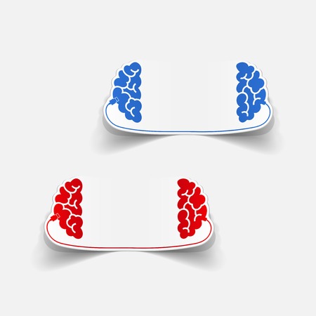 realistic design element: brain-usb, plug. Vector Illustrationのイラスト素材