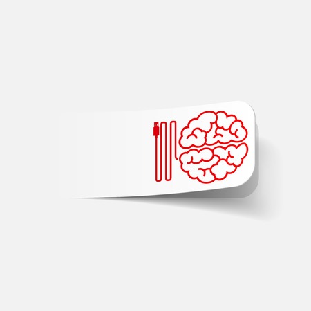 realistic design element: brain-usb, plug. Vector Illustrationのイラスト素材