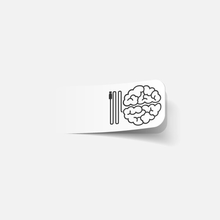 realistic design element: brain-usb, plug. Vector Illustrationのイラスト素材