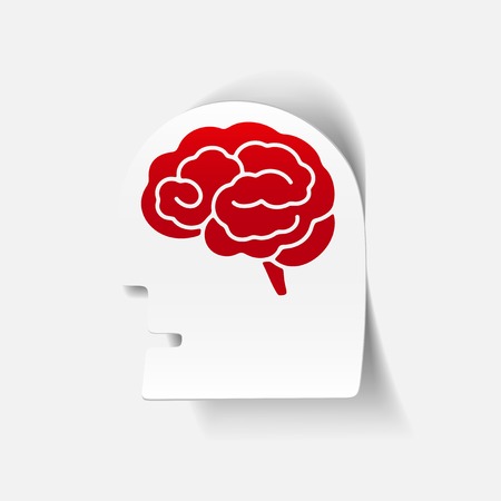realistic design element: head face brain. Vector Illustrationのイラスト素材