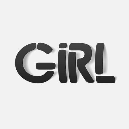 realistic design element: girl. Modern Graphic Illustrationのイラスト素材