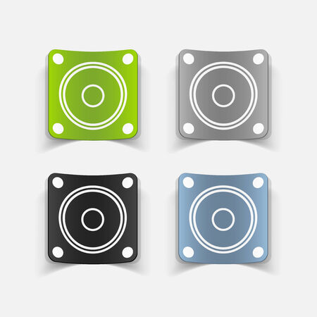 realistic design element: small music speakerのイラスト素材